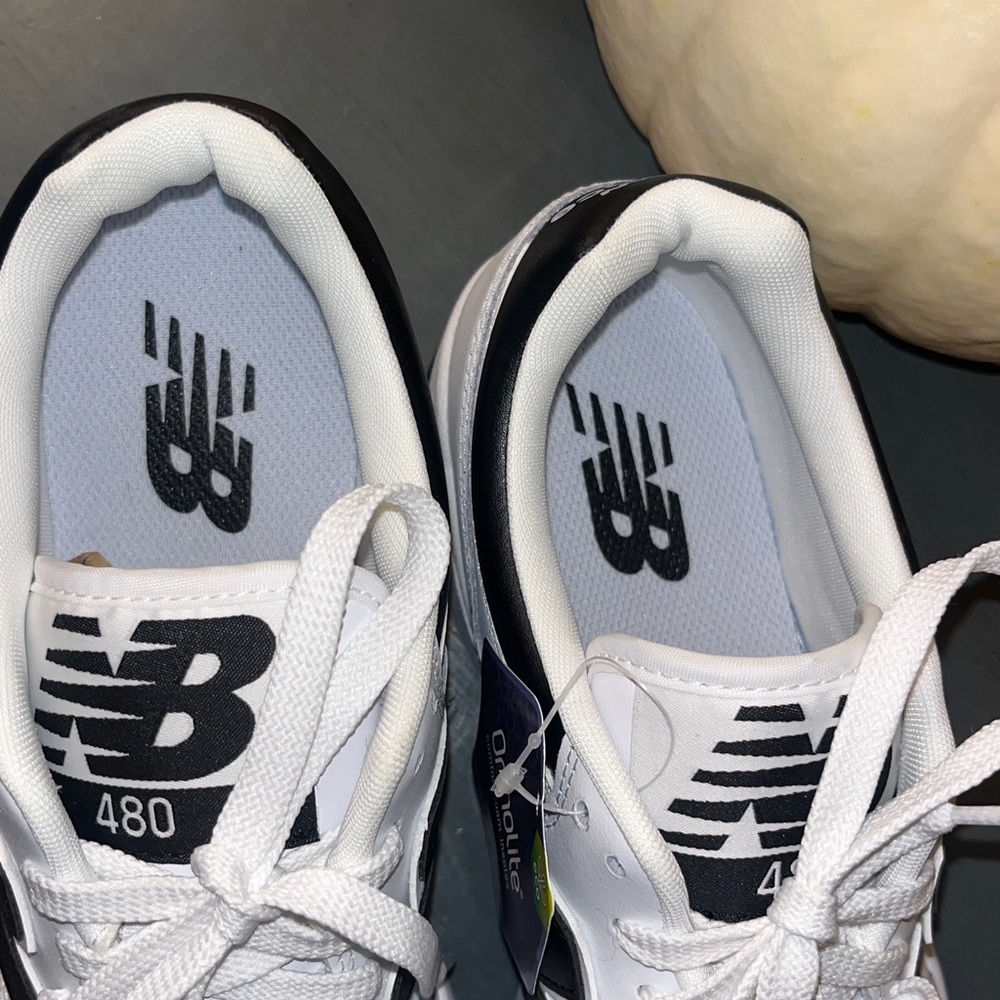 New Balance Unisex 480 Sneakers, Brand New Womens sz 10.5 White & Black Sneakers - Picture 6 of 13